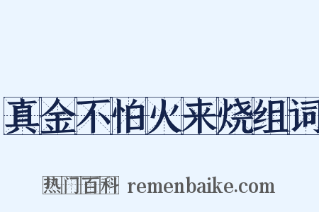 真金不怕火来烧组词是什么意思的图片